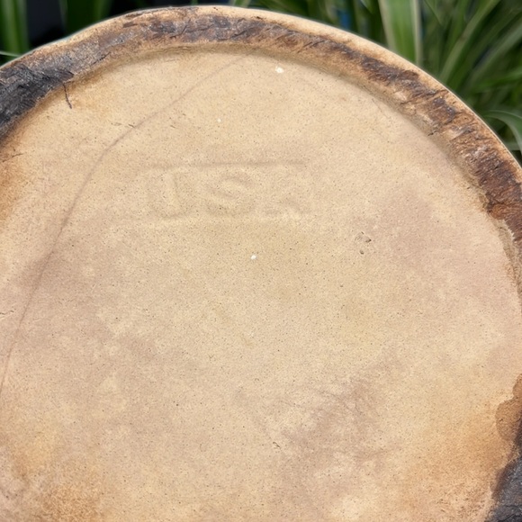 Vintage Glazed Pottery Bean Chili-Soup lg Pot w/6 crocks Signed USA Blue Green - Picture 9 of 12